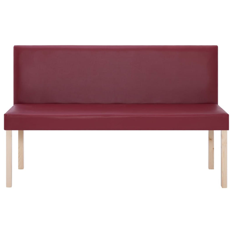 vidaXL vörösbor színű műbőr pad 139,5 cm