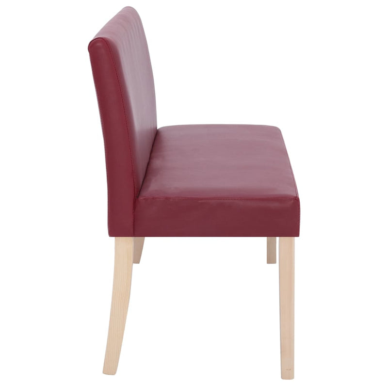 vidaXL vörösbor színű műbőr pad 139,5 cm