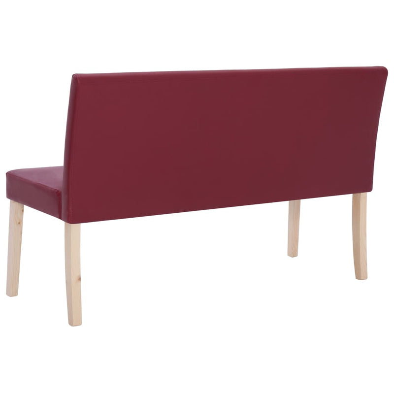 vidaXL vörösbor színű műbőr pad 139,5 cm