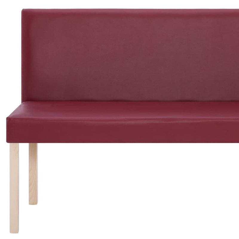 vidaXL vörösbor színű műbőr pad 139,5 cm