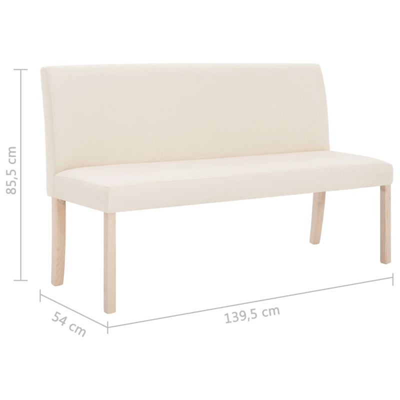 vidaXL krémszínű poliészter pad 139,5 cm