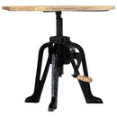 vidaXL tömör mangófa és öntöttvas kisasztal 60 x (46-63) cm