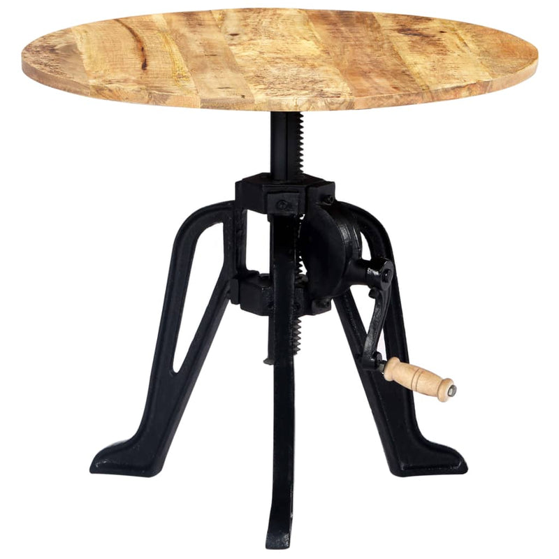 vidaXL tömör mangófa és öntöttvas kisasztal 60 x (46-63) cm