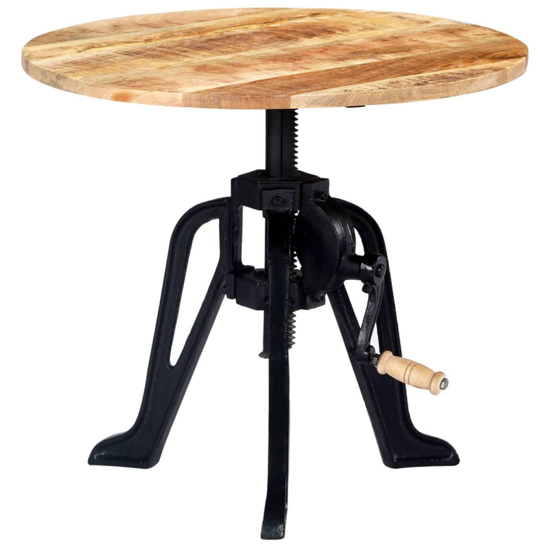 vidaXL tömör mangófa és öntöttvas kisasztal 60 x (46-63) cm