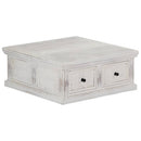 vidaXL fehér tömör mangófa dohányzóasztal 70 x 70 x 30 cm