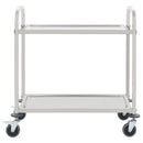 vidaXL 2 szintes rozsdamentes acél zsúrkocsi 95 x 45 x 83,5 cm