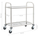vidaXL 2 szintes rozsdamentes acél zsúrkocsi 95 x 45 x 83,5 cm