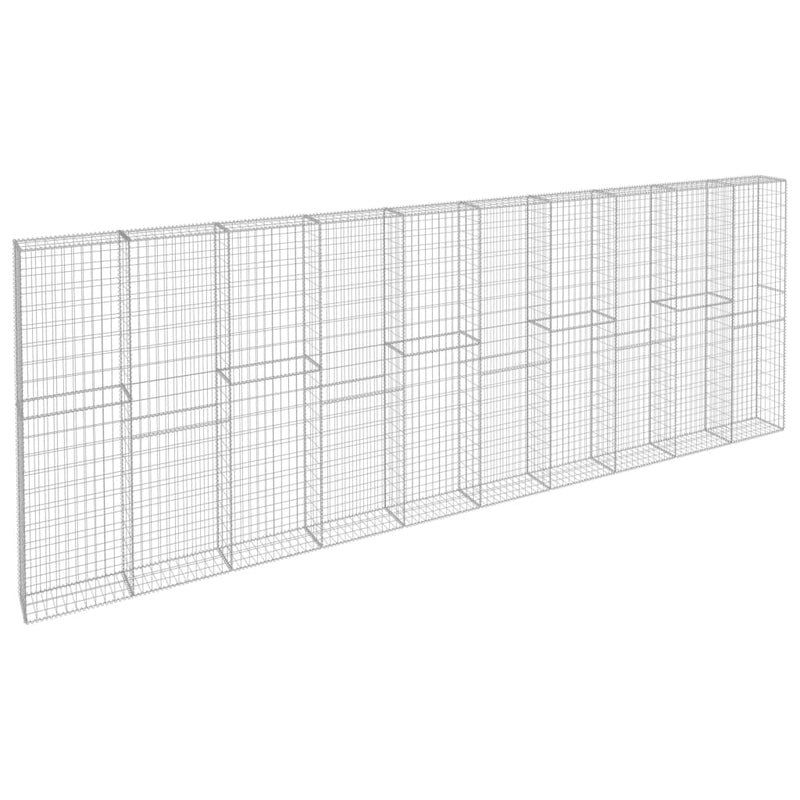 vidaXL horganyzott acél gabion fal borítással 600 x 30 x 200 cm