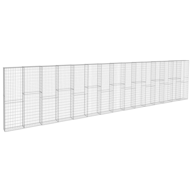 vidaXL horganyzott acél gabion fal borítással 900 x 50 x 200 cm