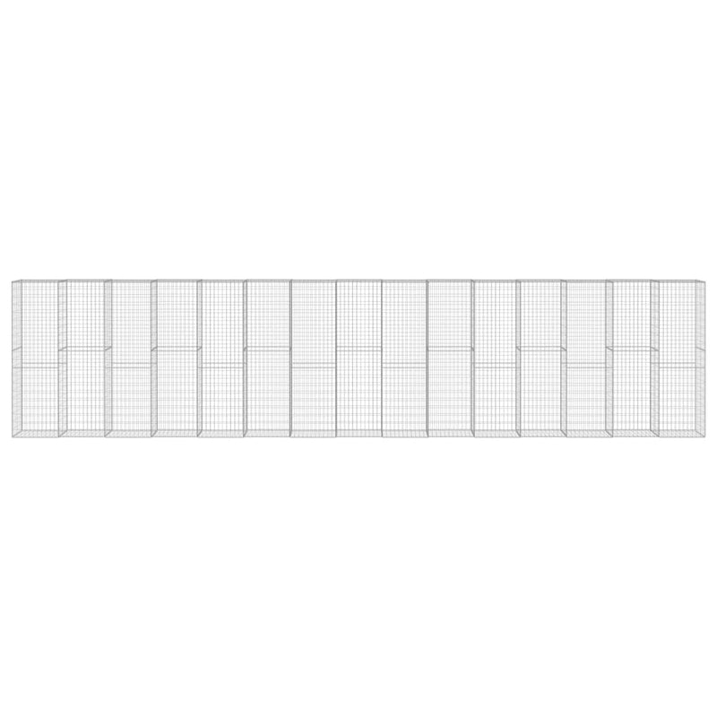 vidaXL horganyzott acél gabion fal borítással 900 x 50 x 200 cm