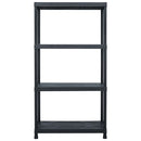 vidaXL 5 db fekete műanyag tároló polc állvány 60 x 30 x 138 cm