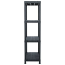 vidaXL 5 db fekete műanyag tároló polc állvány 60 x 30 x 138 cm