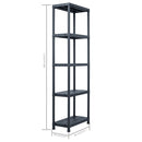 vidaXL 2 db fekete műanyag tároló polc 125 kg 60 x 30 x 180 cm