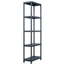 vidaXL 5 db fekete műanyag tároló polc 125 kg 60 x 30 x 180 cm