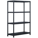 vidaXL 2 db fekete műanyag tároló polc 220 kg 90 x 40 x 138 cm