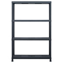 vidaXL 2 db fekete műanyag tároló polc 220 kg 90 x 40 x 138 cm