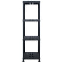 vidaXL 2 db fekete műanyag tároló polc 220 kg 90 x 40 x 138 cm