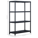 vidaXL 2 db fekete műanyag tároló polc 220 kg 90 x 40 x 138 cm