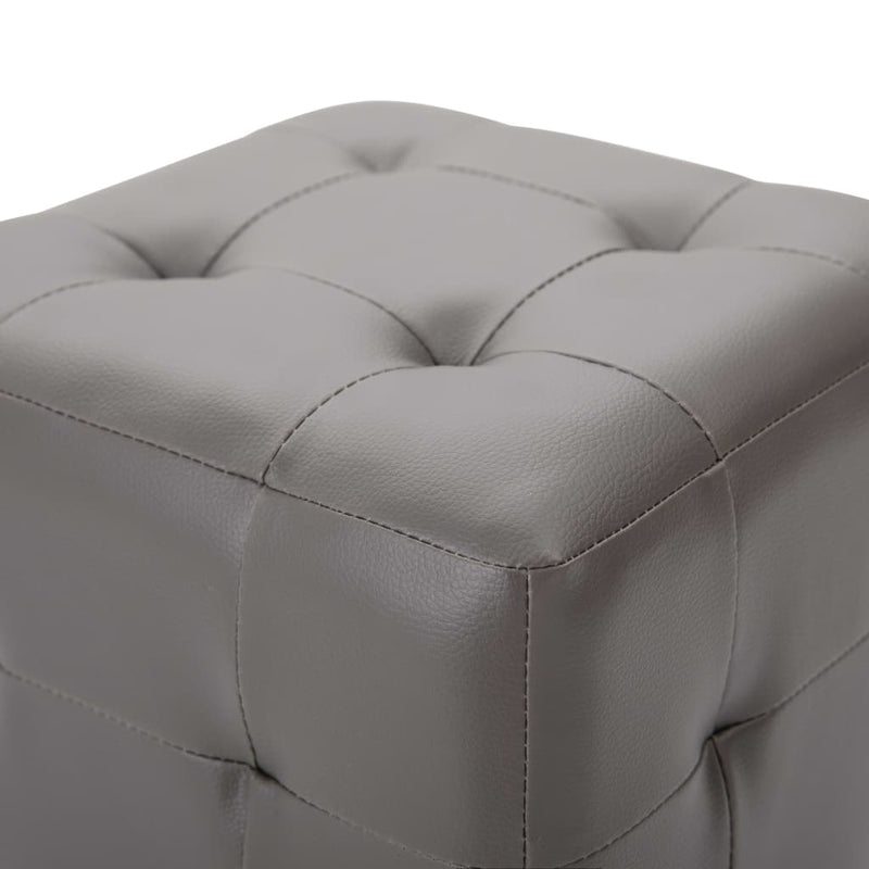 vidaXL 2 db szürke műbőr éjjeliszekrény 30 x 30 x 30 cm