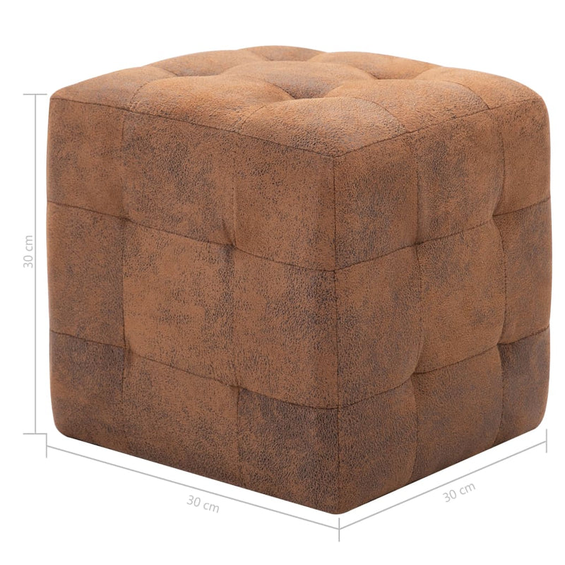 vidaXL 2 db barna művelúr éjjeliszekrény 30 x 30 x 30 cm