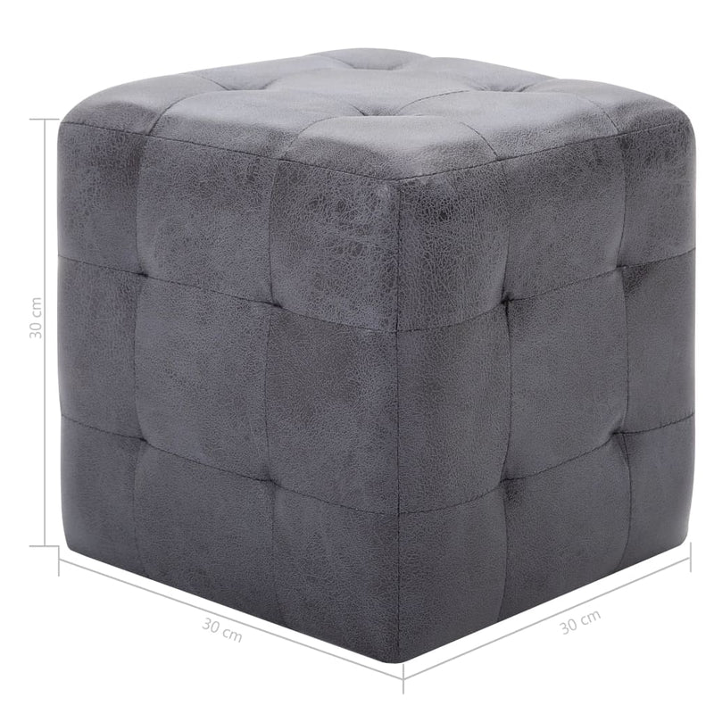 vidaXL 2 db szürke művelúr éjjeliszekrény 30 x 30 x 30 cm