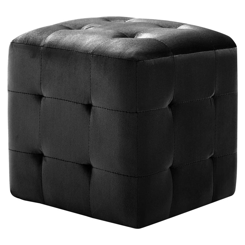 vidaXL 2 db fekete bársony éjjeliszekrény 30 x 30 x 30 cm