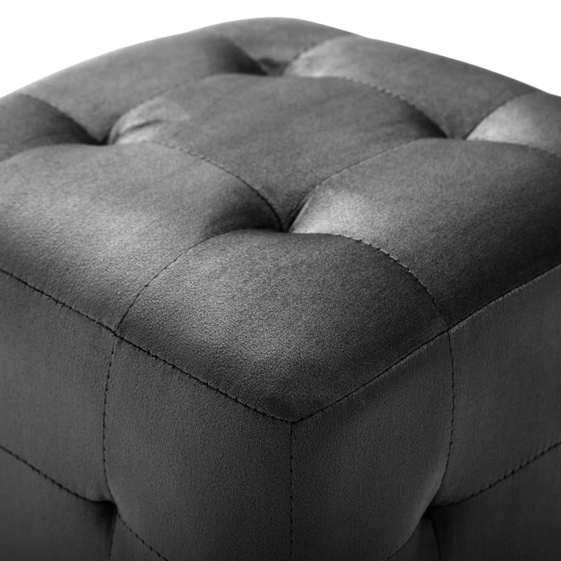 vidaXL 2 db fekete bársony éjjeliszekrény 30 x 30 x 30 cm
