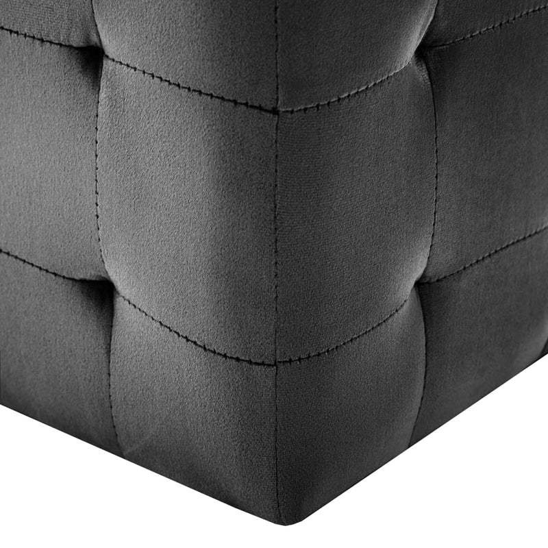 vidaXL 2 db fekete bársony éjjeliszekrény 30 x 30 x 30 cm