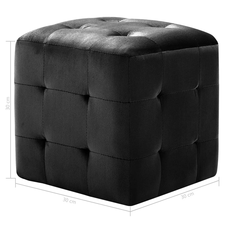 vidaXL 2 db fekete bársony éjjeliszekrény 30 x 30 x 30 cm