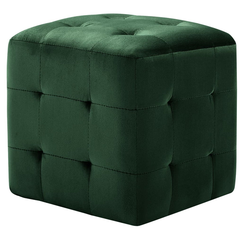 vidaXL 2 db zöld bársony éjjeliszekrény 30 x 30 x 30 cm