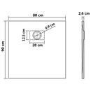 vidaXL fehér SMC zuhanytálca 90 x 80 cm