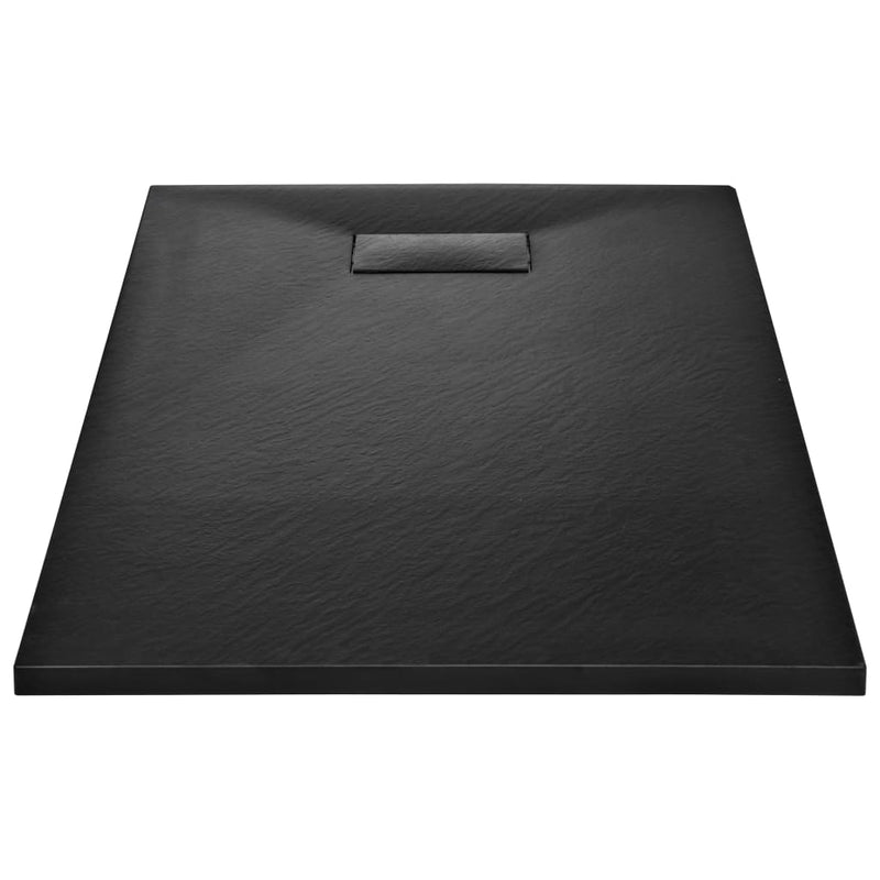 vidaXL fekete SMC zuhanytálca 120 x 70 cm