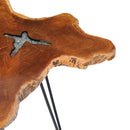 vidaXL tömör tíkfa és műkő dohányzóasztal 70 x 45 cm