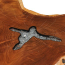 vidaXL tömör tíkfa és műkő dohányzóasztal 70 x 45 cm