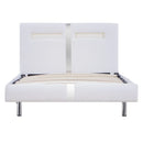 vidaXL fehér LED-es műbőr ágykeret 90 x 200 cm