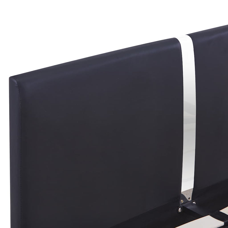 vidaXL fekete műbőr ágykeret matrac nélkül 135 x 190 cm