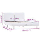 vidaXL fehér műbőr ágykeret matrac nélkül 135 x 190 cm