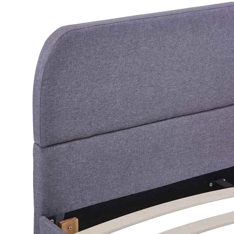 vidaXL világosszürke szövet ágykeret matrac nélkül 135x190 cm