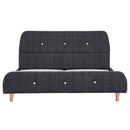 vidaXL sötétszürke szövet ágykeret matrac nélkül 135x190 cm