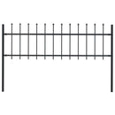 vidaXL fekete lándzsahegyes tetejű acélkerítés 1,7 x 0,6 m