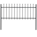 vidaXL fekete lándzsahegyes tetejű acélkerítés 1,7 x 0,8 m