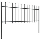 vidaXL fekete acél Woerden kerti kerítés lándzsás tetejű 170 x 80 cm