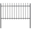 vidaXL fekete acél Woerden kerti kerítés lándzsás tetejű 170 x 100 cm