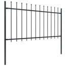 vidaXL fekete acél Woerden kerti kerítés lándzsás tetejű 170 x 100 cm