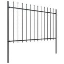 vidaXL fekete acél Woerden kerti kerítés lándzsás tetejű 170 x 120 cm