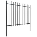 vidaXL fekete acél Woerden kerti kerítés lándzsás tetejű 170 x 150 cm