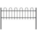 vidaXL fekete hajlított tetejű acélkerítés 1,7 m