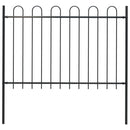 vidaXL fekete hajlított tetejű acélkerítés 1,7 m