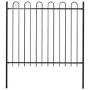 vidaXL fekete acélkerítés karimás tetejű 181 x 150 cm