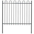 vidaXL fekete BOXTEL acélkerítés karimás tetejű 170 x 150 cm